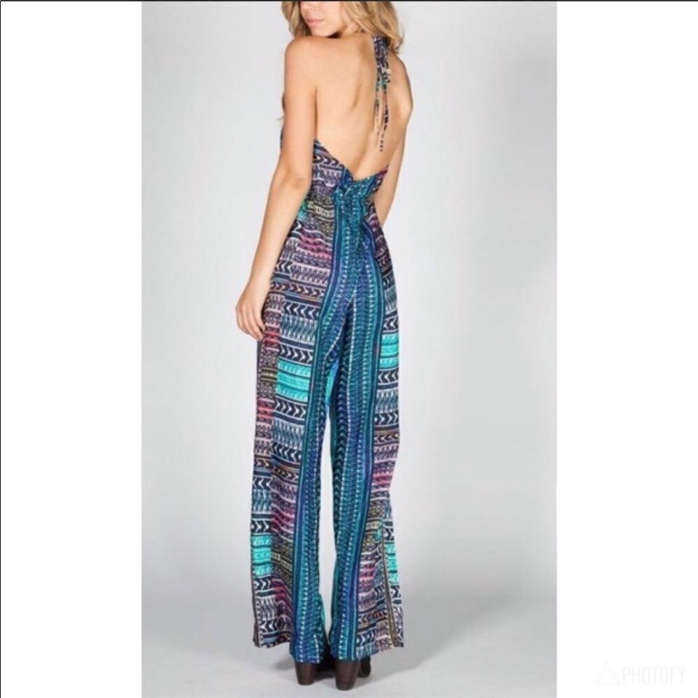 Fire Los Angeles Purple Patterned Jumpsuit